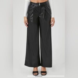 Forever 21 Faux Leather Wide Leg Pants